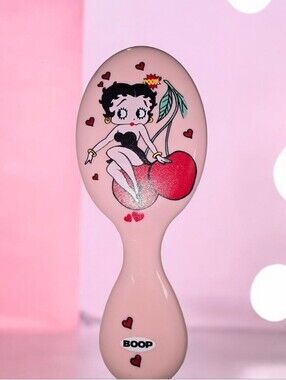 Betty Boop Pink Hair Brush with Red Cherry Graphic